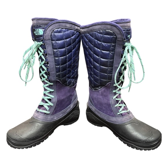 The North Face Thermoball Purple Utility Tall Winter Boots size Women’s 8.5 - Picture 5 of 9